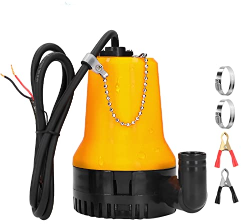 EXLECO DC 24V Bomba de agua sumergible 50W Bomba sumergible 4200L / H Bomba DC Bomba de agua sucia portátil línea de 2.3 metros con Abrazadera para limpiar piscinas sucias Estanque de pez