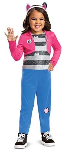 Gabby Costume for Kids, Official Gabby's Dollhouse Costume and Cat Ears Headband, Toddler Size Medium (3T-4T)