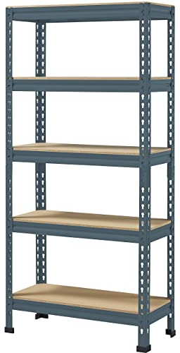 Yaheetech 150x30x70 cm Schwerlastregal, Speisekammer Regal Lagerregale für Garage, 5 Böden Kellerregal, 750 KG belastbar, blau