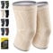 CAMBIVO Knee Support Men/Women 2 Pack, Knee Brace Compression Knee Sleeves for Running, Gym, Weight Lifting, Hiking, Walking, Sports, Volleyball (Beige, L)
