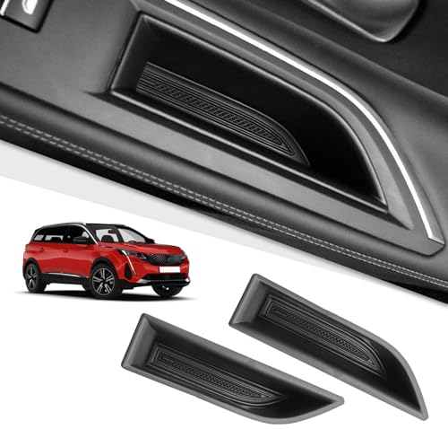 BIBIBO Peugeot 3008 5008 Türgriff Ablagefach, Aufbewahrungsbox kompatibel mit Peugeot 3008 5008 2017-2023, Auto Tür Organizer Aufbewahrungsbox, Peugeot 3008 5008 zubehör (2 Stück)