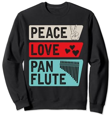 Peace Love Pan Flûte Instrument de musique Pan Flûte jouet Sweatshirt