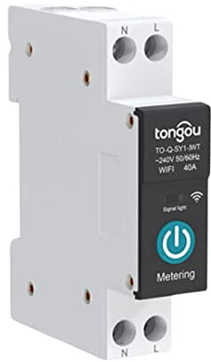 Disjoncteur WIFI intelligent Interrupteur Connecté, 32A DIY Interrupteur Intelligent Compatible avec Alexa, Home, TUYA/Smart Life APP Contrôle à Distance, Commande Vocale et Fonction de Temps