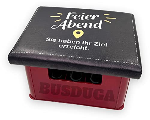 BUSDUGA 4033 Bierkastensitz,Feierabend, 44x34cm Auflage Bierkastenhocker Getränkekisten Hocker Sitzkissen