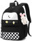 JANSBEN Schul Rucksack Schulranzen Jungen Schulrucksack mädchen Schultasche Sporttasche Backpack für Teenager Ranzen höhenverstellbar Viele Fächer Laptopfach Schwarz Nylon(21L)