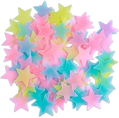 200 Stück Fluoreszierende Wandtattoos YUNYAN Leuchtsterne Wandaufkleber 3D Sternaufkleber Leuchtsticker Fluoreszierend mit Selbstklebend Sticker für Schlafzimmer Kinderzimmer Decke