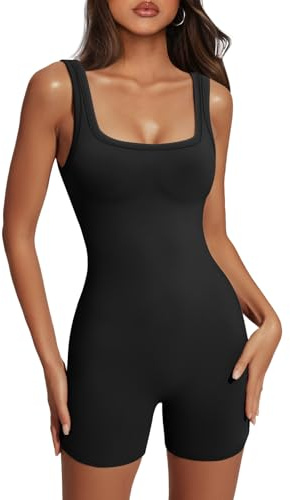 AUTOMET Frauen Sexy Unitard Bodysuit Workout Strampler Einteiler Sommer Outfits Shorts Jumpsuits Gym Yoga Mode Kleidung 2023