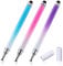 Amaxiu Pennini stilo 2 in 1 per touch screen, 3 pezzi, con disco trasparente e punta in silicone ad alta sensibilità, pennino capacitivo a punta fine, compatibile con tutti i dispositivi touch