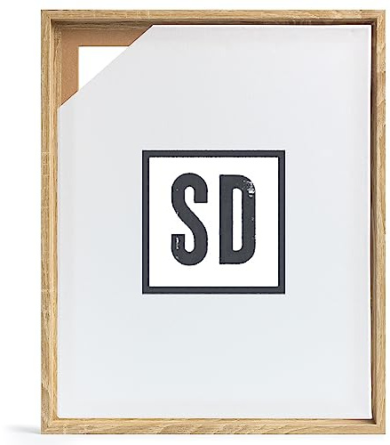 Stallmann Design Schattenfugenrahmen für Keilrahmen | 30x30 cm | Sonoma Eiche | MDF Rahmen für Leinwände mit Tiefeneffekt | mit Montagezubehör | Rahmen ohne Glas und Rückwand