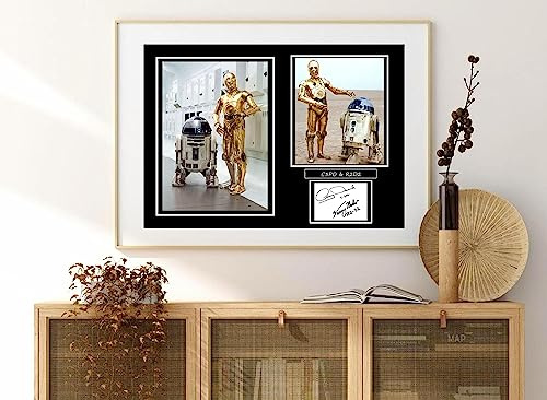 C3PO & R2D2 Kunstdruck mit Autogramm von Star Wars, A3, 42 x 29,7 cm