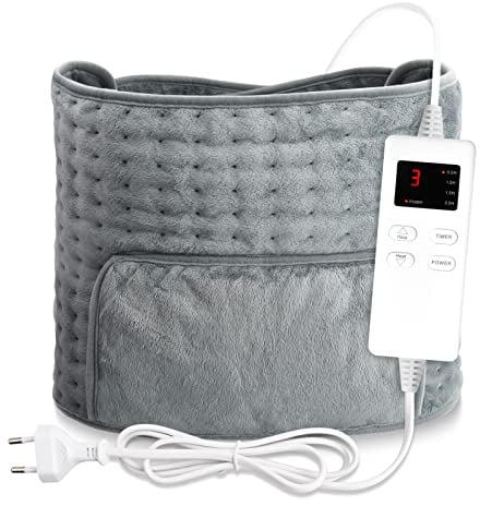 Heating Pad for Waist Warm Hand Heat Pad with Automatic Shut-Off, Quick Heating, with Back Warmer, Electric Blanket, 6 Heat Settings, Auto-Off Timer, Washable(Grey)