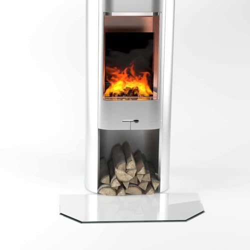 Glasplatte24 Funkenschutzplatte Sechseck für Kaminofen, Glasplatte mit 18mm Facette, Glasbodenplatte Hitzeschutz mit ESG Sicherheitsglas, 50 x 100 cm, Stärke 6mm