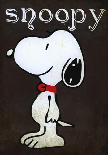 KUSTOM ART Dekoratives Wandposter Snoopy Hund von Charlie Brown Kunstdruck auf beschichtetem Papier 40 x 30 cm ohne Rahmen.