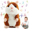 Qunkun Sprechende Hamster Spielzeug, Wiederholt Talking Plüschtier Elektronische, Interaktive Plüschtiere, Plüsch Elektrisches Hamster, Lustige Kinder Stofftiere für Kinder Geburtstagsgeschenk