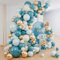 Luftballon Girlande Blau, 109 Stück Staubig Blau Ballonbogen Mit Weißer Sand Gold Ballons für Geburtstags Deko, Babyparty, Hochzeits, Geschlechtsenthüllung
