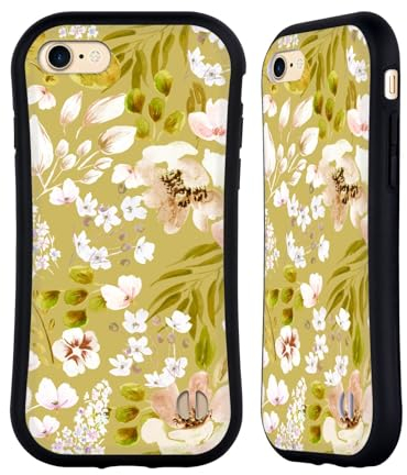 Head Case Designs Offizielle Anis Illustration Aquarell Weiße Blumen Blumen Und Blätter Hybride Handyhülle Hülle Huelle kompatibel mit Apple iPhone 7/8 / SE 2020 & 2022