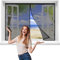 Mosquitera Ventanas, 120x130cmCortina Mosquiteras Magnética para Ventanas Abatible Balcón VentanasCorredera de Patio, Fácil instalación，Negra