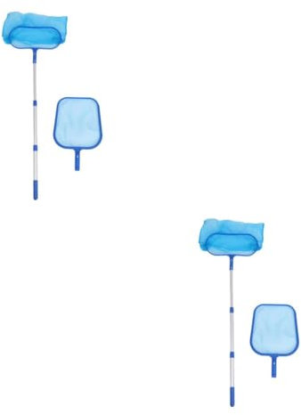 Yardwe 2 Juegos Red de Salvamento de Piscina línea hinchables para Piscinas Red recogehojas Piscina Red Limpieza Piscina Skimmer de Hojas de Fuente Skimmer de Piscina el plastico Blue