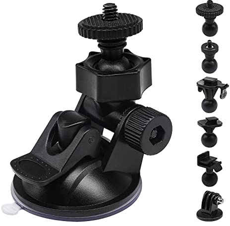 XLEADER Sportway S30 Dash Cam Suction Mount (2nd Gen) with 10pcs Joints for REXING,Z-Edge,Old Shark,YI,KDLINKS,Falcon Zero,Transcend,Crosstour,VANTRUE,GoPro Hero and Most Other Dash Cameras DVR GPS
