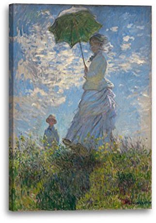 Leinwand (70x100cm): Claude Monet - Frau mit Sonnenschirm - Madame Monet mit ih