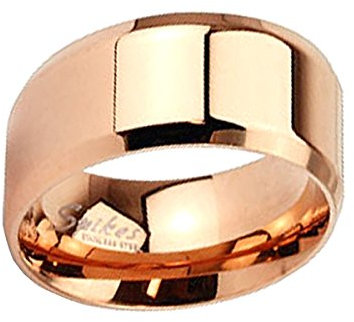 Piersando Band Ring Edelstahl poliert Bandring Ehering Partnerring Trauring Freundschaftsring Damen Herren Rosegold Größe 52 (16.6) 6mm Breit