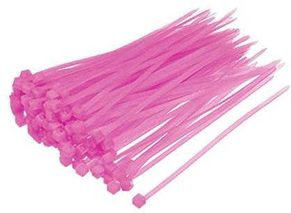sourcing map Cable Zip Ties Nylon Cable Wire Ties 4 Inch Self-Locking Nylon Tie Wraps Pink 100pcs