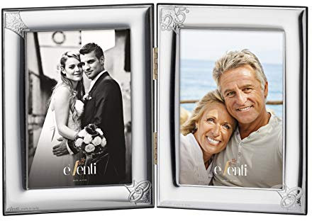 JOYERIA EL FARO | Marco 25 aniversario | Regalos 25 aniversario de boda | Grabado personalizado | Presentación en estuche premium | Celebra 25 años de amor juntos (9 x 13 cm)