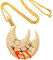 ICEDIAMOND Shiny CZ Lab Diamant Grinsende Halbmond Halskette, Iced Out Zirkon Gothic New Moon Anhänger, Vergoldete Hip Hop Charm Schmuck für Männer (Gold)