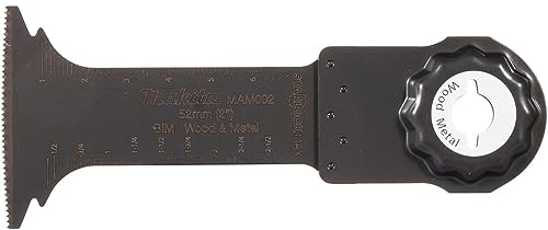 Makita B-66422 Starlock Max BiM Tauchsägeblatt 52 mm MAM002 wood and metal, für Holz, Holz mit Nagelrückständen, Epoxid, Gipskarton, 70 mm Eintauchtiefe, für Multitool, Multifunktionswerkzeug, 1 Stück