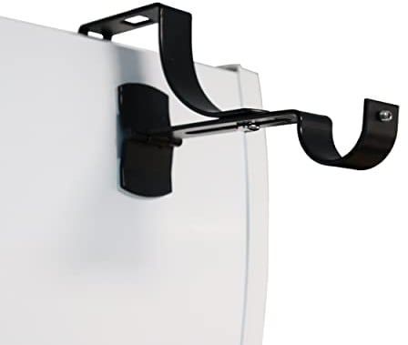 Store & Menuiserie 2.0 Lot de 2 Supports de Tringle à Rideaux Noir Geko résistant sans perçage pour Coffre de volet Roulant à rainure diamètre 28 mm - sans adhésif - Fixation réglable par vissage