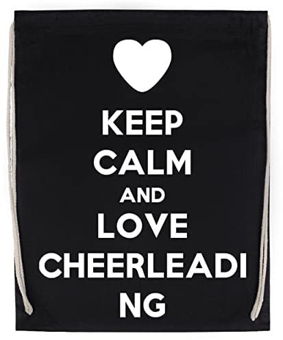 Keep Calm And Love Cheerleading Kordelzug Sporttasche Schwarz Drawstring Sport Bag