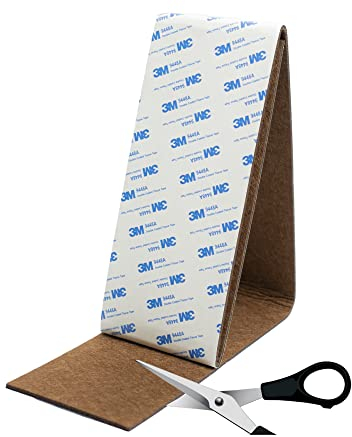 Rollo de Fieltro de 3,5 mm con Adhesivo 3M 9448A – Cortable a Mano – Almohadillas de Fieltro para sillas – Almohadillas Protectoras para Muebles y Suelos, 100 mm x 1 m (Marron)