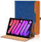 Hülle für iPad mini A17 Pro/iPad mini 7 2024 / iPad mini 6 2021 8,3 Zoll Leder Schutzhülle mit Tasche und Stifthalter, Auto Schlaf/Aufwach Funktion Smart Cover mit Stand Funktion - Blau