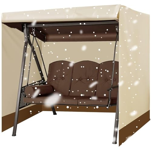 2- 3-4Sitzer Hollywoodschaukel Abdeckung ,Winddicht Schutzhülle für Gartenschaukel , Wasserdicht 210D Oxford Abdeckplane Abdeckhauben für Swing Schaukelbank mit Schrumpfseil(Size:223*152*183cm,Color