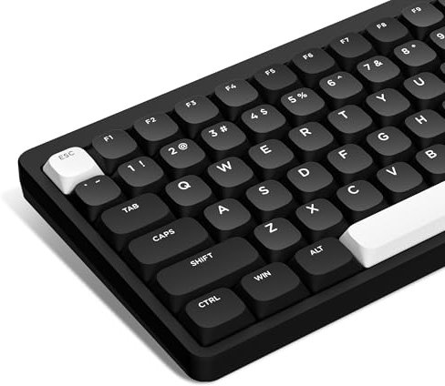 LQXQ Low Profile Keycaps,129 Keys PBT Custom Keyboard, ANSI US/ISO UK Keycaps for 60% 65% 75% 80% 100% Mechanical Keyboard, Black