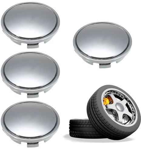 WeddHuis Lot de 4 Cache moyeux universels en ABS argenté Diamètre extérieur 60 mm Diamètre 56 mm Accessoire de Voiture