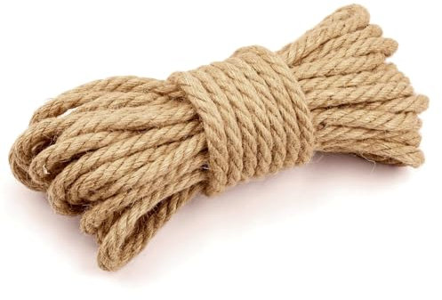 Juteschnur,Zommke 10 m Juteseil Hanfseil Braun Jute-Schnur Seil Kordel für Garten, DIY Kunsthandwerk, Verpackungen und Dekoration (10mm)