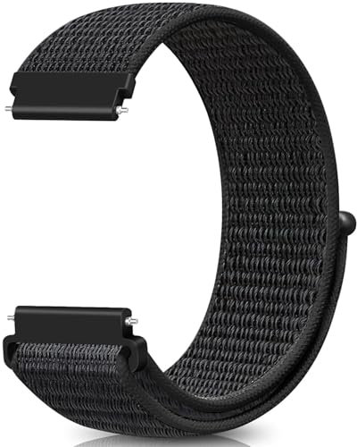 Issinlky 22mm Nylon Sport Loop bracelet Compatible with Garmin Venu 2/Venu 3/Garmin Vivoactive 4/Galaxy Watch 3 45mm/Galaxy Watch 46mm/Gear S3 Frontier/S3 Classic, bracelet rapide pour femmes hommes