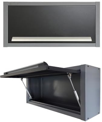 JZD Wandschrank aus Metall mit aufklappbarer Tür, für Garage, Keller, Büro