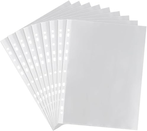 Bangbobi 100 Stück Klarsichthüllen A4 Glasklar,Prospekthüllen A4,Für 3-Loch / 4-Loch-Arbeitsfolien, A4 für Broschüren,Ordner,Loseblätter, Dokumente