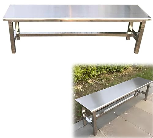 SXKLYRF Gartenbank Edelstahl 304 Wetterfest, Sitzbank Outdoor, Parkbank Wetterfest für Terrasse, Veranda, Garten und Park, Tragkraft 300 kg(80x35x45cm/31x14x18in)