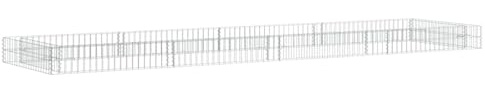 SKTQYQO Gabione Hochbett aus verzinktem Stahl, 400 x 100 x 20 cm, für Blumenkästen und Gartenkanten, robuste Struktur für Beete, stabiles Gitter für Terrasse, Farbe: Silber