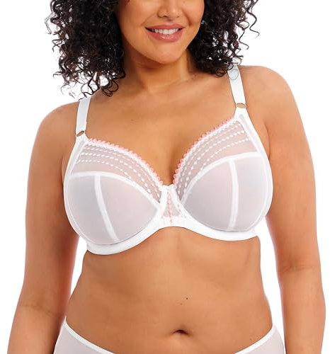 Elomi Women's Plus Size Matilda Underwire Plunge Bra, White, 38JJ