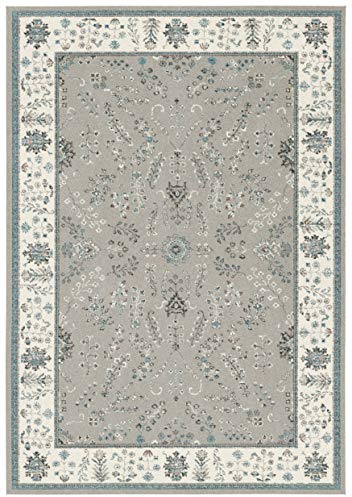 ASPECT Orientalischer Persischer Teppich Herat mit Blumenmuster, Polypropylen, Grau/Creme, 170 x 120 x 0.4 cm