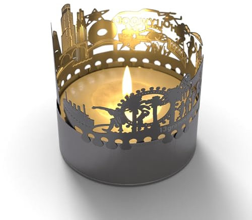 13gramm Los Angeles Skyline Schattenspiel – Magisches Kerzenlicht projiziert die Silhouette der Stadt – Perfektes Souvenir für LA Fans