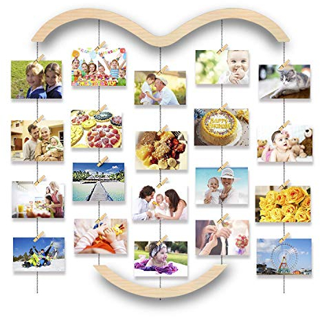 Uping Cadre Photo Mural Cadre Photo Pele Mele, avec Porte Photo Pinces et Corde