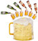 6 Pcs Cheers Beer Mug Happy Birthday Cake Topper Celebrate Beers Theme for Brithday Party Decorations