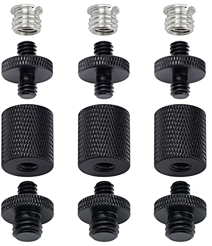 12 Pcs 1/4 3/8 Light Stand Adapter, Tripod Screw Adapter Converter for DSLR Camera Tripod, Shoulder Rig, Flash Light Stand, Camera Cage, Lighting Equipment, LED Panel, GoPro Tripod Mount Frgyee