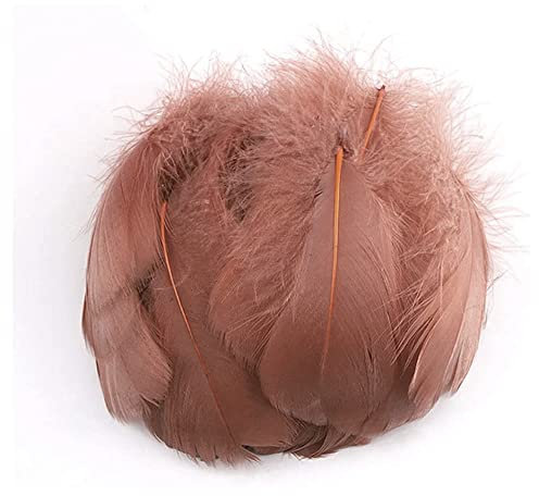 100 Stück Bunte Feder zum Basteln Naturfedern Gänsefedern Indianer Bastelfedern für DIY Kunstwerk Masken Hüte Ohrringe Haarschmucken Traumfänger Hochzeit Karneval Party Dekoration,7-12cm Kaffee