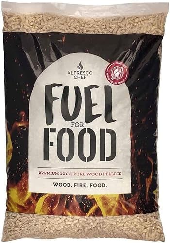 Alfresco Chef Granulés de four à pizza | Libérez la saveur dans votre four à pizza extérieur | Élevez vos grillades et fumez à des hauteurs savoureuses avec des granulés de bois dur (châtaigne, 9 kg)